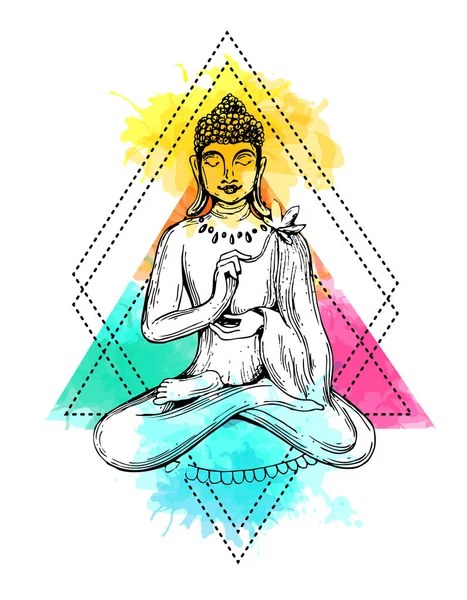 Ilustración vectorial con Buda . — Archivo Imágenes Vectoriales