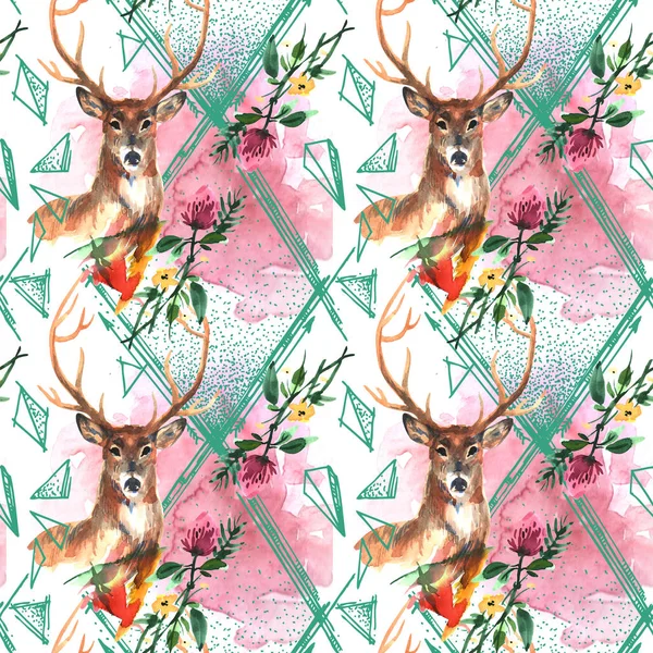 watercolor illustration deer
