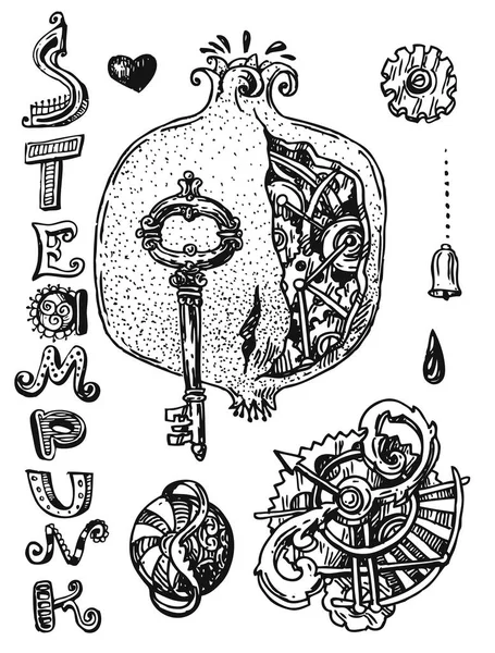 Гранатовый стимпанк — стоковый вектор