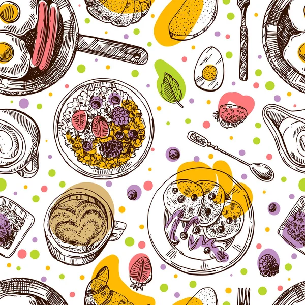 Hand drawn vector illustration. Breakfast is a great start of th