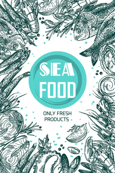 Deniz ürünleri kroki çizim