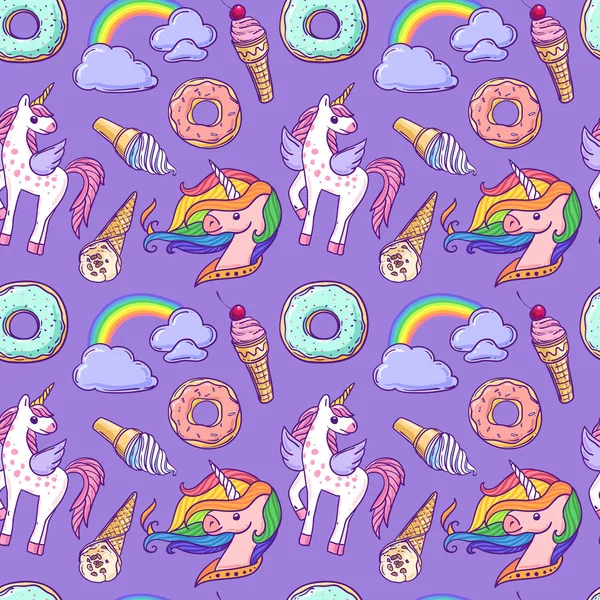 Beautiful hand drawn vector illustration unicorn.