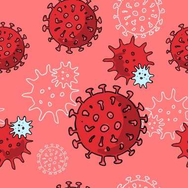 Coronavirus kusursuz desen. El çizimi güzel çizim