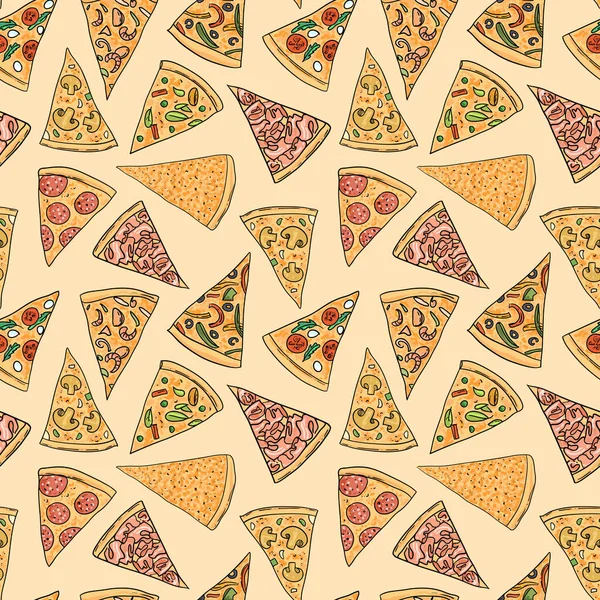 Illustrazione vettoriale pizza. Illustrazione cibo disegnato a mano . — Vettoriale Stock