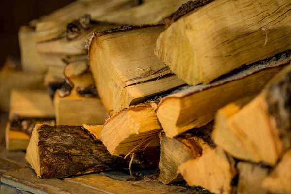 Leña Picada Para Encender Una Chimenea —  Fotos de Stock