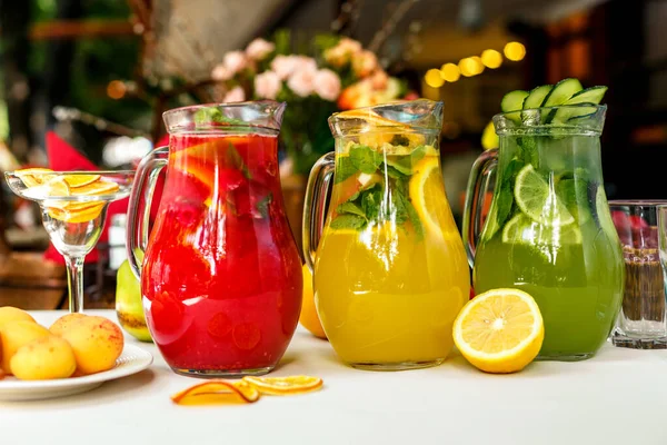 Limonades Met Citroen Frambozen Met Fruit — Stockfoto