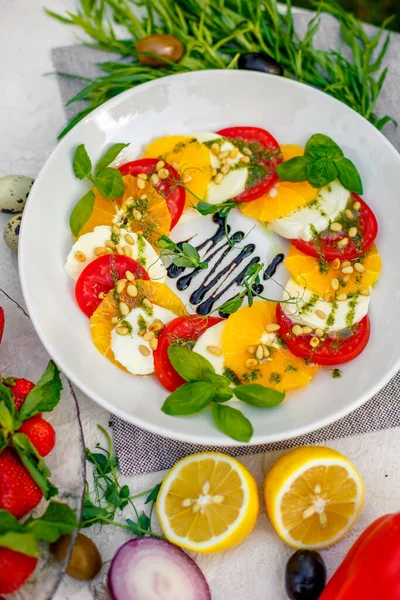 Sebze Sebzeli Taze Vejetaryen Salatası Sağlıklı Yemek — Stok fotoğraf