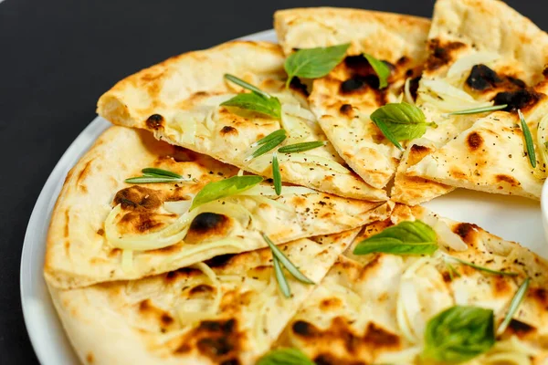 stock image Italian crusty croutons with herbs and sea salt