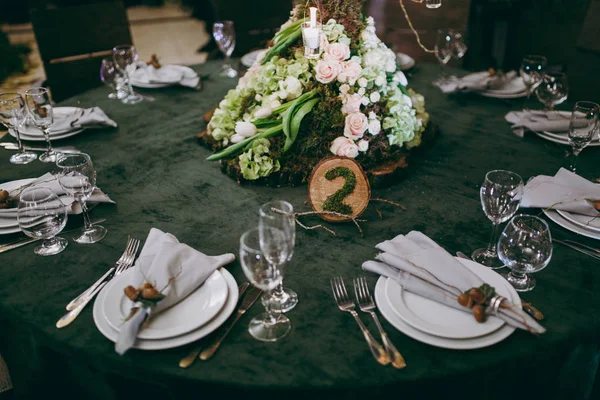 Numbering tables at the wedding — Stock Photo, Image