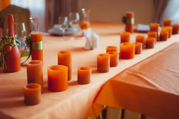 Decoration of tables at the wedding — Stock Photo, Image