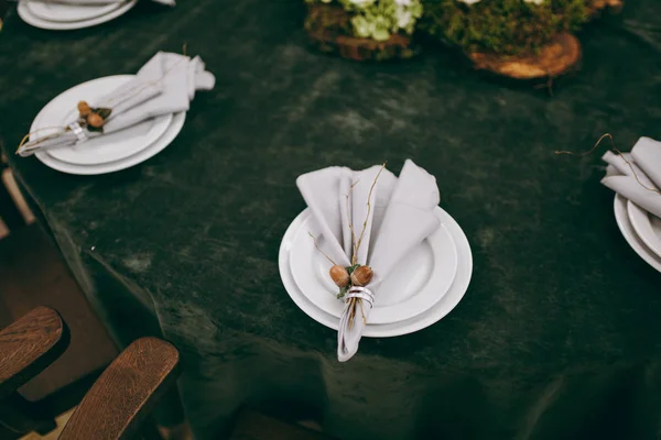 Decoration of tables at the wedding — Stock Photo, Image