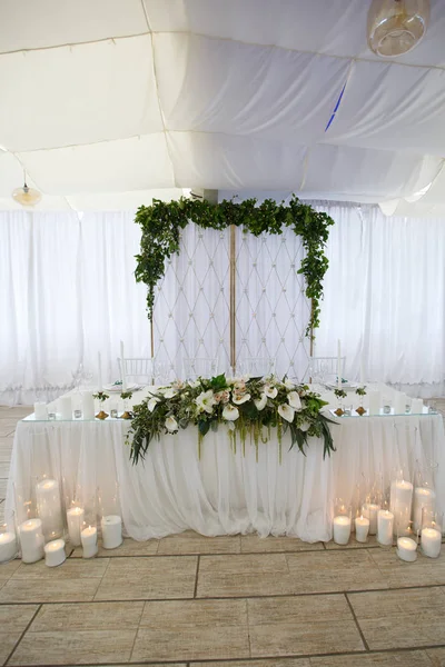 Decoração de mesas no casamento — Fotografia de Stock