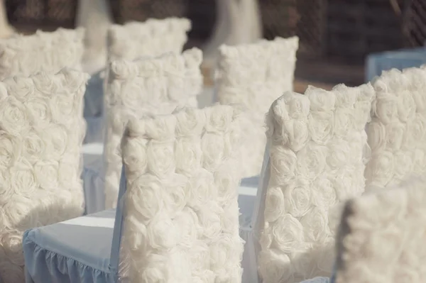 Decoration of chairs at the wedding