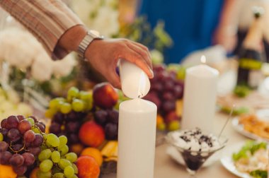 Gelin ve damat aydınlatma mum