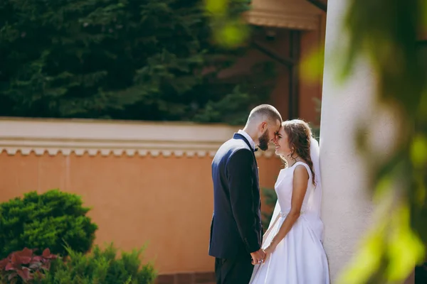 Schönes Brautpaar bei der Hochzeit — Stockfoto