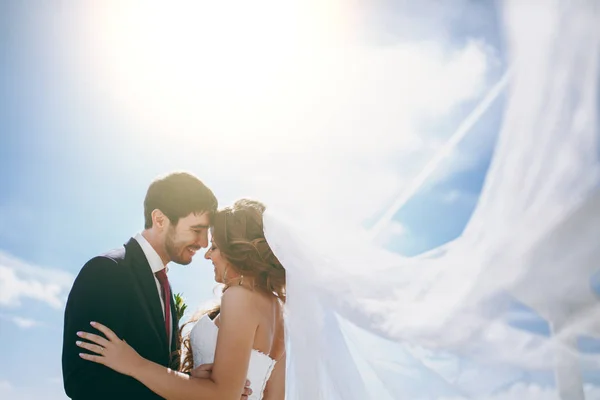 Schönes Brautpaar bei der Hochzeit — Stockfoto