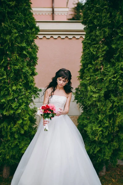 Portrait of a beautiful bride on wedding day — Stock Photo, Image