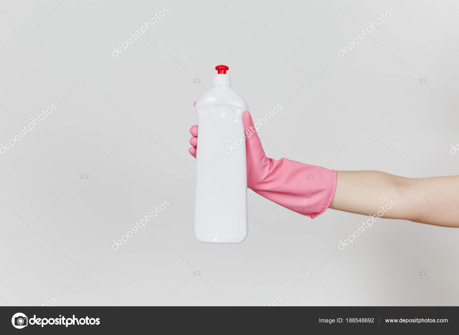 Close up of pink cleaning products Stock Photo