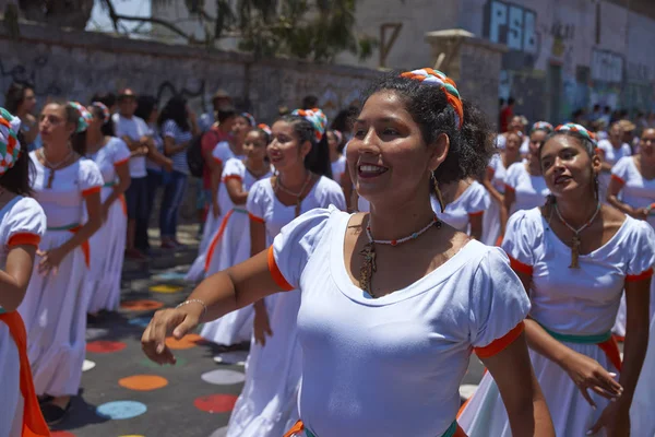 Tancerze w Carnaval Andino con la Fuerza del Sol w Chile — Zdjęcie stockowe