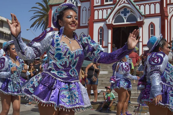 Grupo de dança Caporales no Carnaval Arica — Fotografia de Stock
