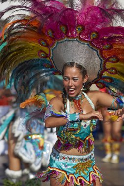 Tobas dansçı Arica karnavalında