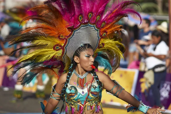 Tobas tänzerin beim arica karneval — Stockfoto