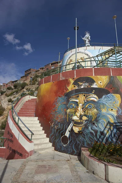 Oruro Bolivia February 2017 Murals Representing Annual Carnival Held Mining — Stock Photo, Image
