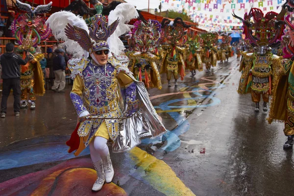 Diablada néptánccsoport, a Oruro karnevál — Stock Fotó