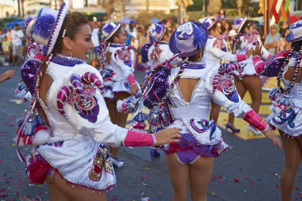 Grupo de dança Caporales no Carnaval Arica — Fotografia de Stock