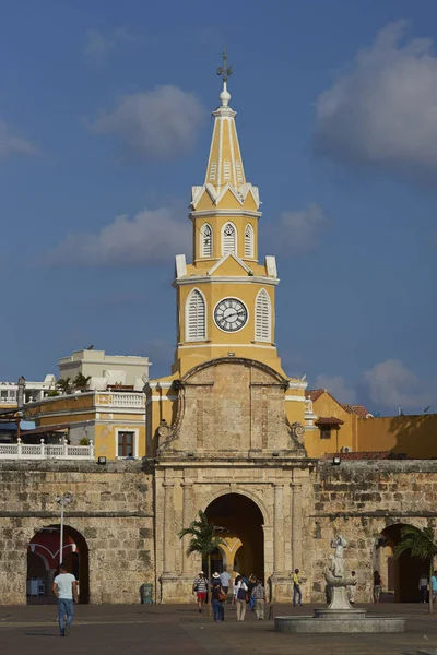 Γραφική Φωτογραφία Της Puerta Del Reloj Καρταχένα Κολομβία — Φωτογραφία Αρχείου