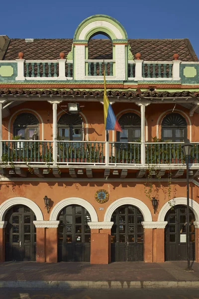 Farbenfrohe Gebäude in Cartagena, Kolumbien. — Stockfoto