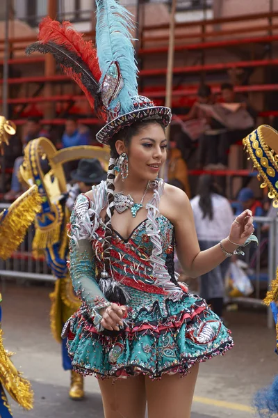 Morenada penari di Karnaval Oruro — Stok Foto