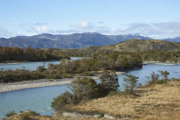 Rio Grey v Torres del Paine National Park — Stock fotografie