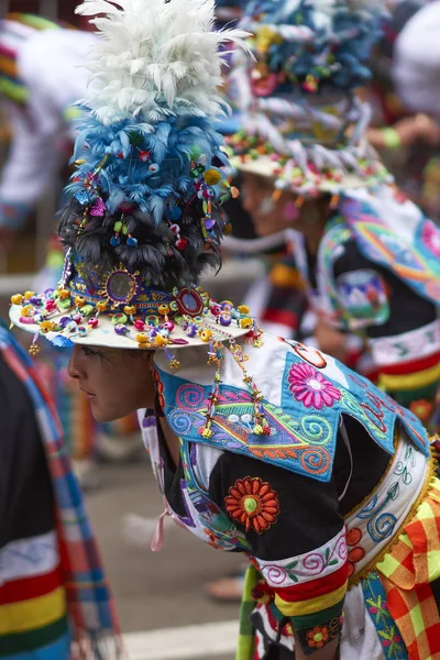 Tinkus a táncosok a Oruro karnevál — Stock Fotó