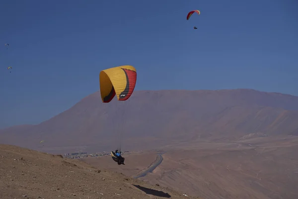Paragliding nad Iquique v severním Chile — Stock fotografie