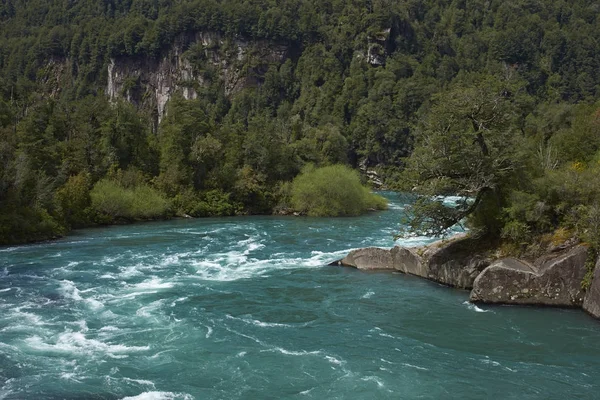 Der Fluss Futaleufu Fließt Durch Ein Bewaldetes Tal Der Region — Stockfoto