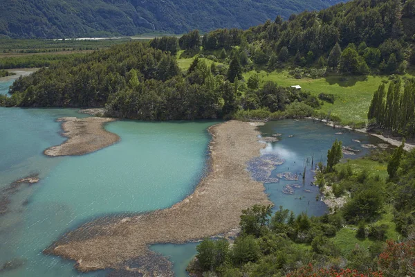 Paisaje Largo Carretera Austral Sobre Río Ibez Patagonia Chile — Foto de Stock