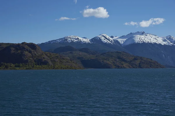 Landscape Carretera Austral Next Azure Blue Waters Lago Bertrand Patagonia — Stock Photo, Image