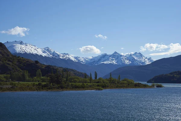 Carretera Austral Mellett Lago Bertrand Patagónia Chile Azúr Kék Vizei — Stock Fotó
