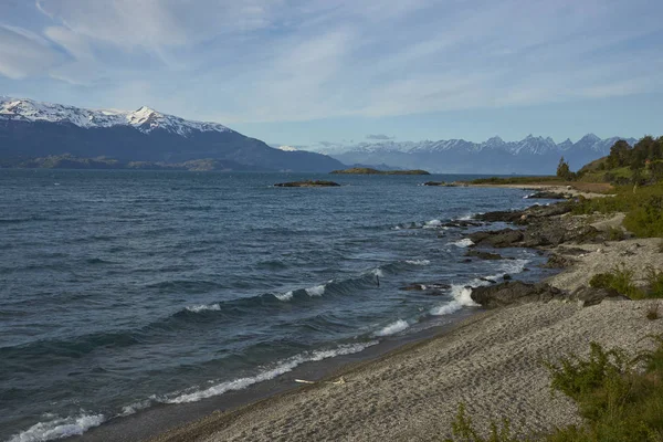 Paesaggio Paesaggistico Intorno Lago Generale Carrera Nella Patagonia Settentrionale Cile — Foto Stock