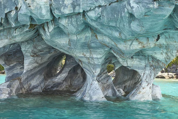 Marble Caves Formed Water Erosion Shore Lago General Carrera Carretera — Stock Photo, Image