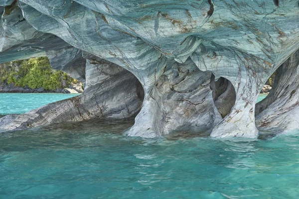 Marble Caves Formed Water Erosion Shore Lago General Carrera Carretera — Stock Photo, Image