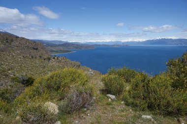 Lago genel Carrera Kuzey Patagonia, Şili'deki etrafında doğal peyzaj