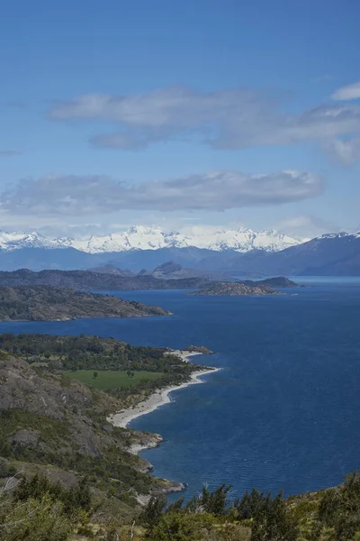 Paesaggio Paesaggistico Intorno Lago Generale Carrera Nella Patagonia Settentrionale Cile — Foto Stock