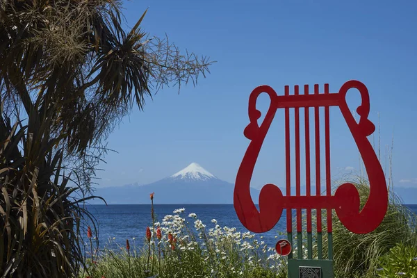 Frutillar Los Lagos Chile Januari 2018 Staty Med Ett Musikaliskt — Stockfoto