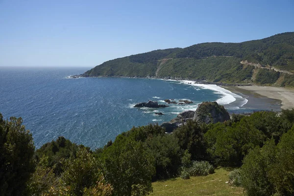 Playa Remota Pilolcura Costa Del Pacífico Del Sur Chile Cerca — Foto de Stock