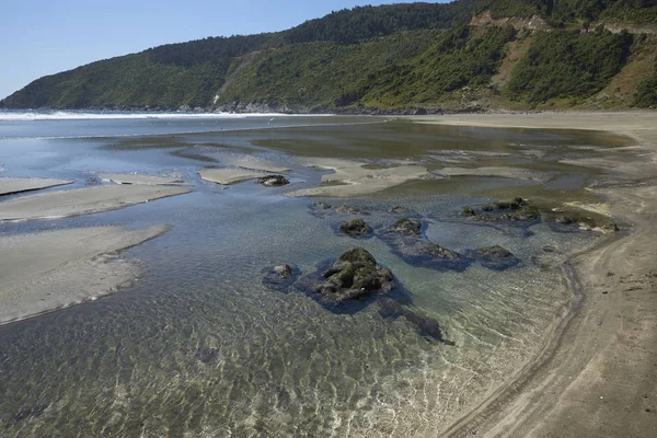 Avlägsen Stranden Vid Pilolcura Stillahavskusten Södra Chile Nära Valdivia — Stockfoto
