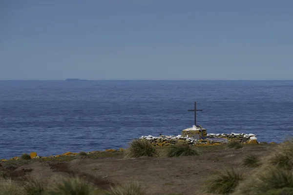 Sea Lion Island Islas Malvinas Octubre 2019 Memorial Hms Sheffield —  Fotos de Stock