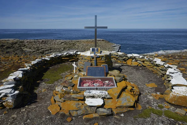 Sea Lion Island Islas Malvinas Octubre 2019 Memorial Hms Sheffield —  Fotos de Stock