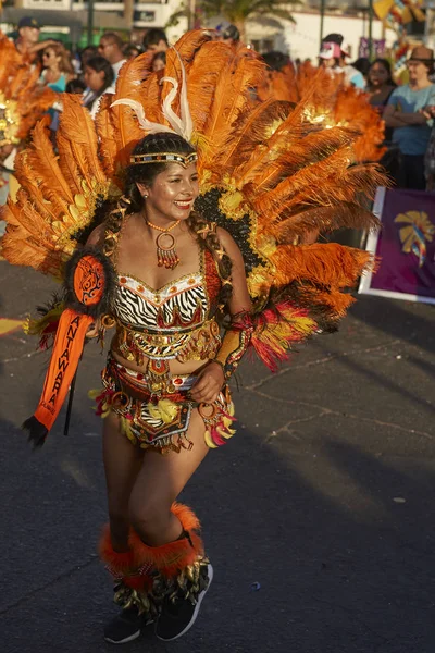 Arica Chile February 2017 Anggota Perempuan Dari Grup Tari Tobas — Stok Foto